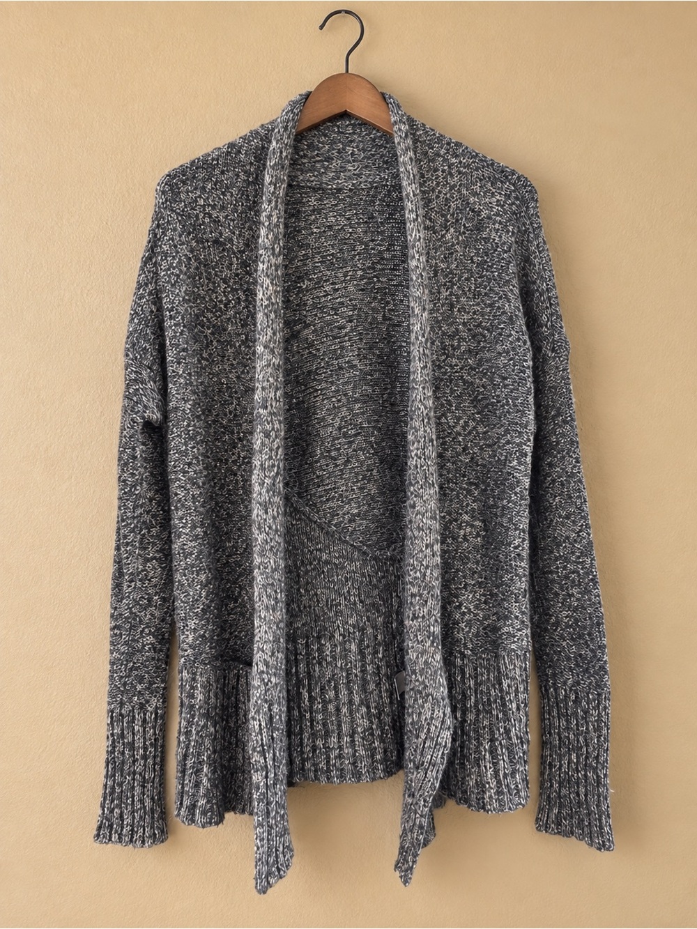 Source Unknown Marled Gray Open-Front Women’s Cardigan
